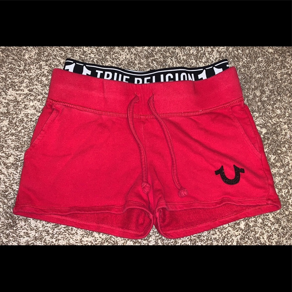 Red True Religion shorts